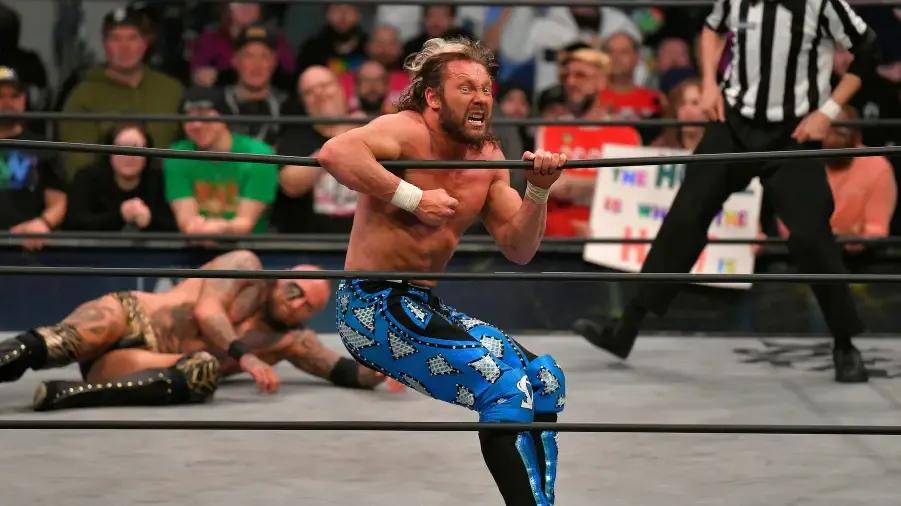 Kenny Omega gurning AEW Revolution 2023.jpg