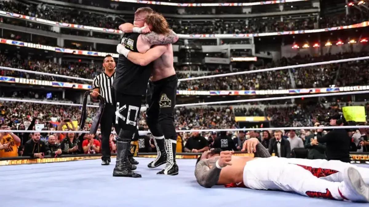 Kevin Owens - Sami Zayn win WrestleMania 39.jpg