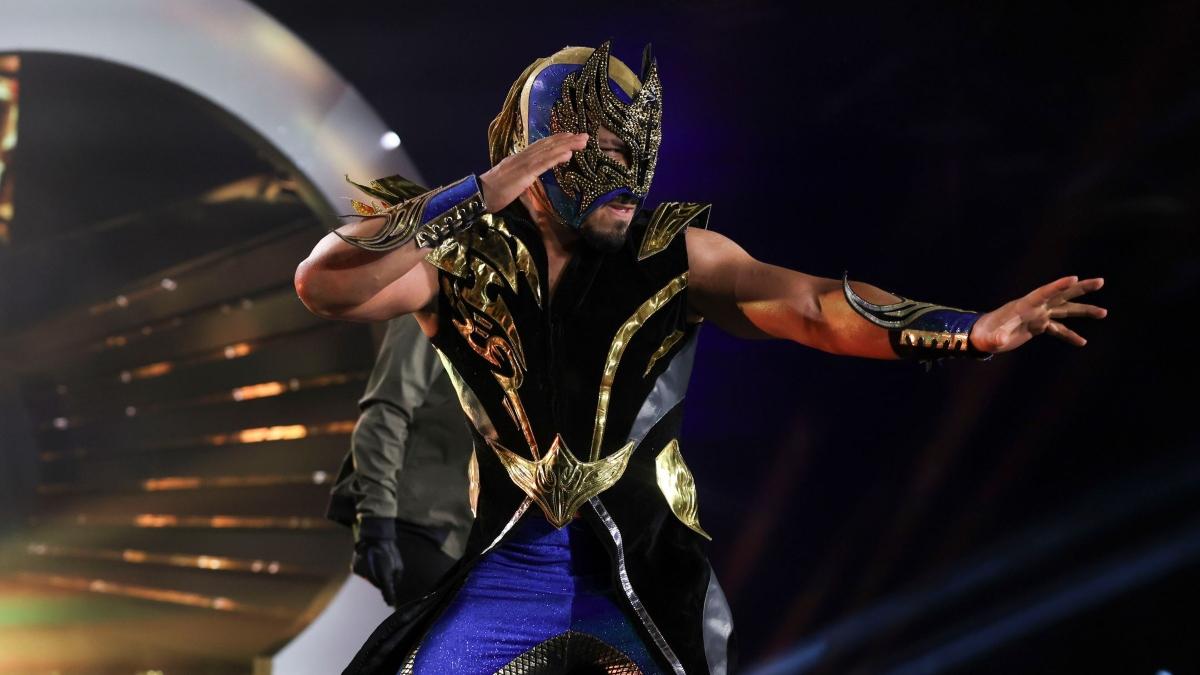 AEW star Komander makes his entrance prior to a match on Collision