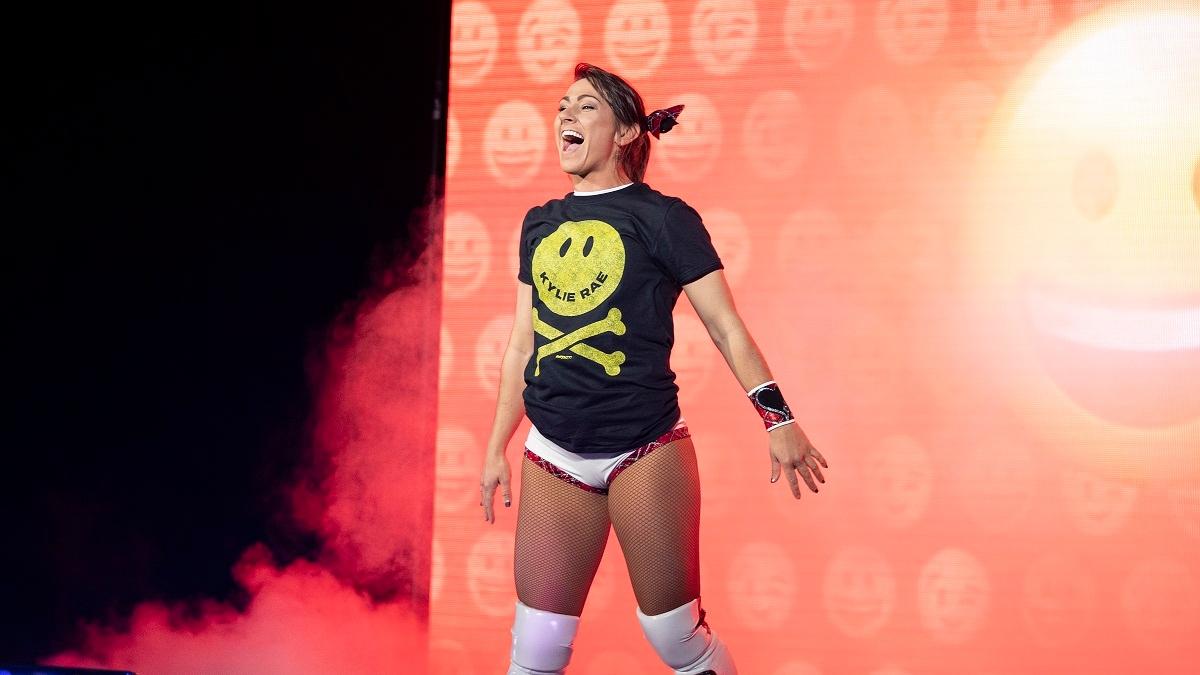 Kylie Rae makes an enthusiastic entrance at Impact Rebellion 2020