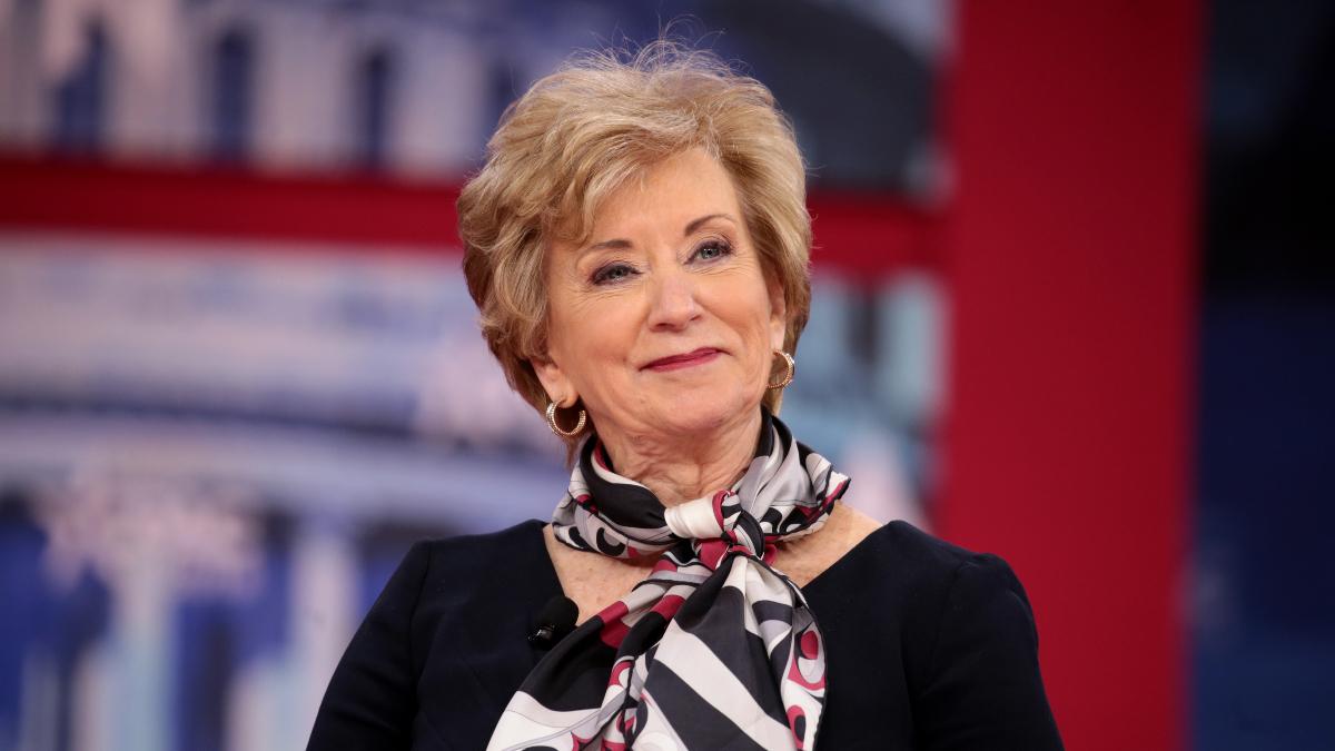 Linda McMahon smiling at CPAC 2018