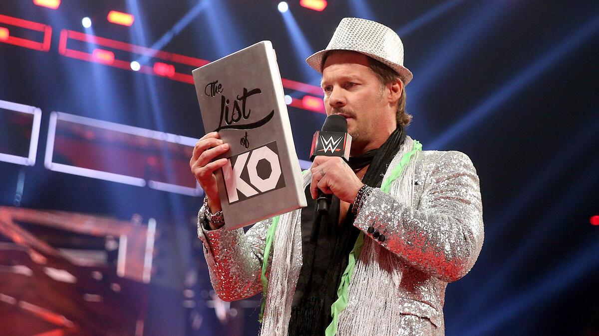 Chris Jericho holding the List of KO on WWE Festival of Friendship 