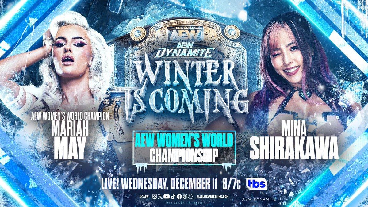 AEW Dynamite "Winter is Coming" event poster featuring Women's World Championship match.