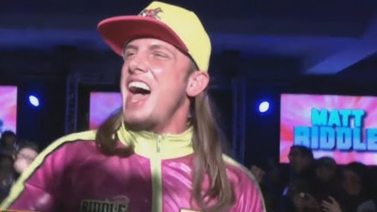 Matt Riddle smiling as he makes his entrance in TNA