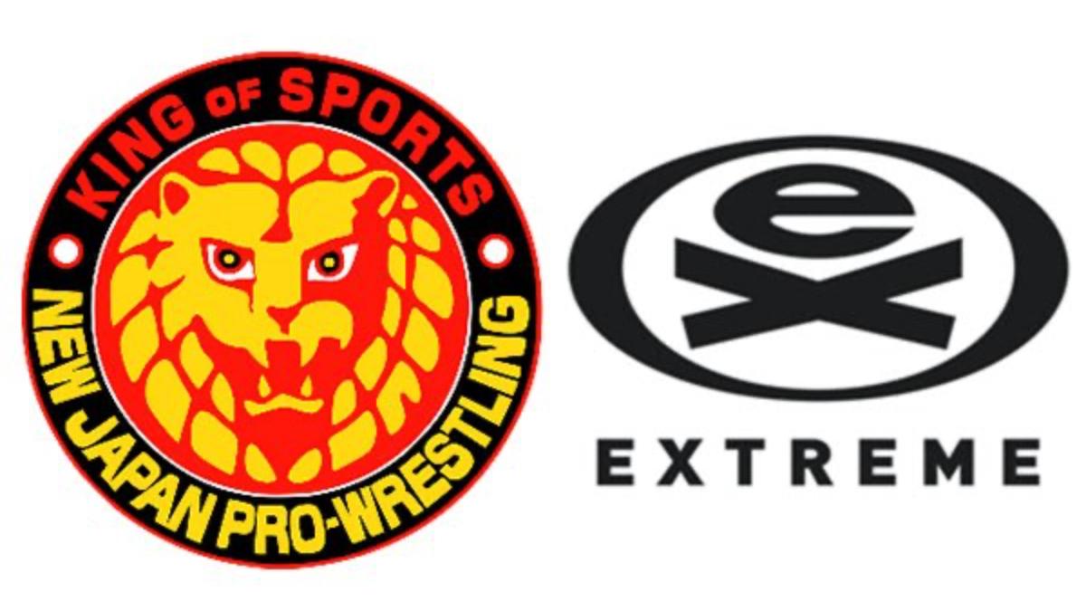 NJPW and Extreme Channel UK logos