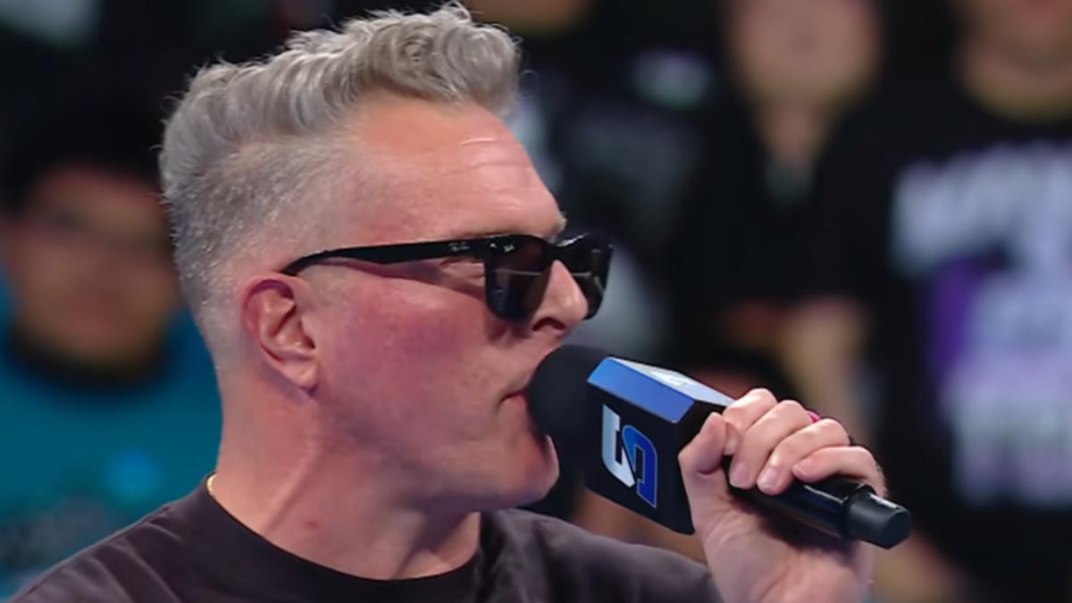 Pat McAfee cutting a promo on WWE SmackDown
