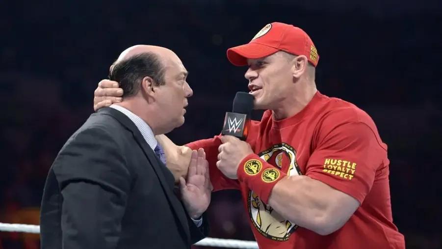 Paul Heyman- John Cena- WWE Raw 2014.jpg