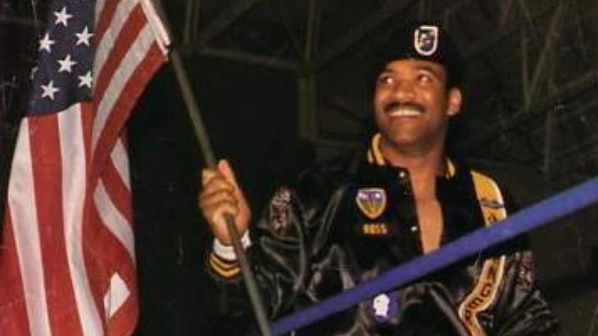 Ranger Cross with the USA flag in WCW