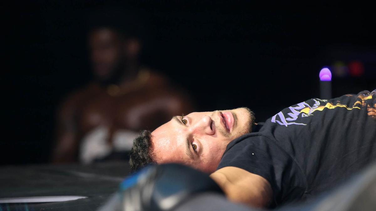 Ricky Starks lying down at AEW Battle of the Belts 9