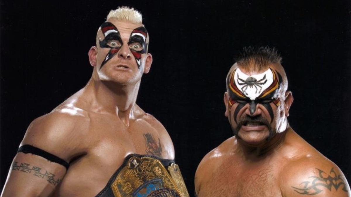 Heidenreich and Road Warrior Animal posing