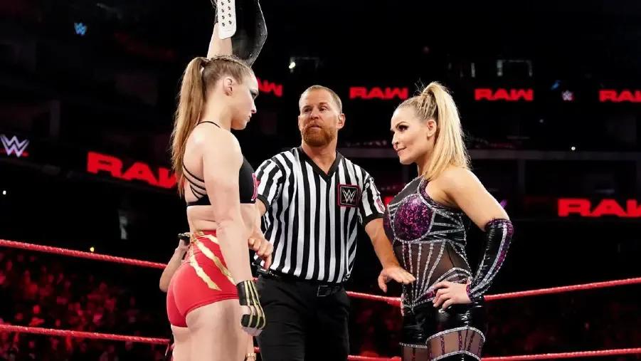 Ronda Rousey Natalya WWE Raw 2018.jpg