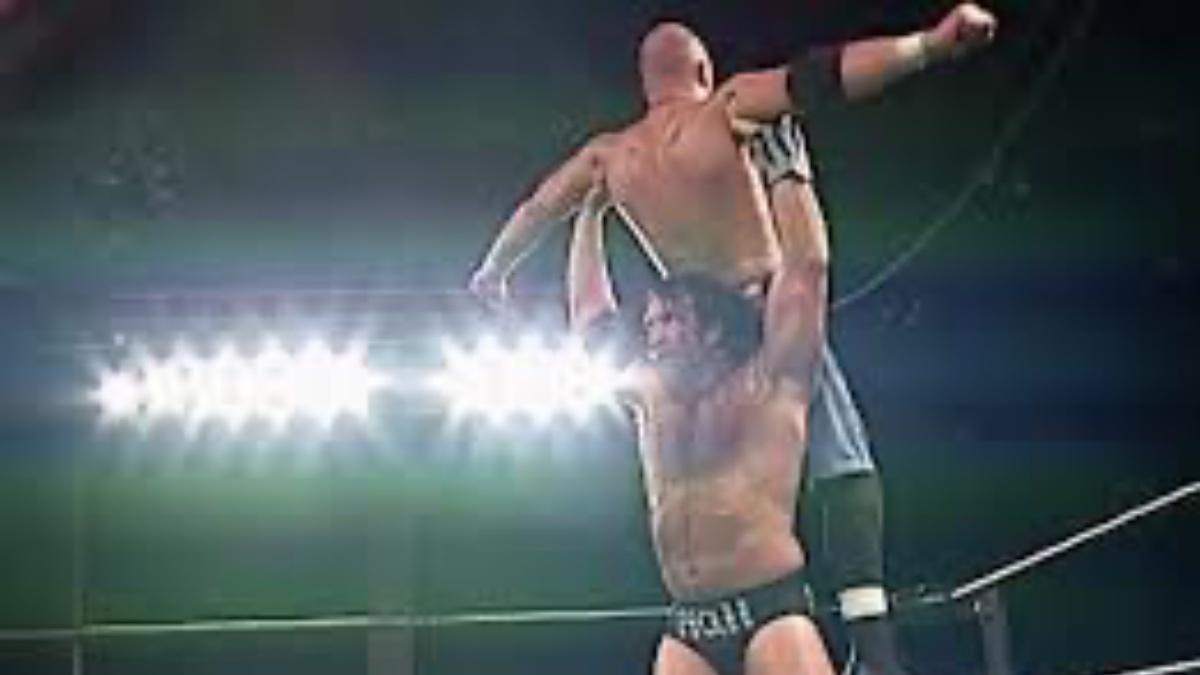 Scott Hall with the Razor's Edge to Justin Credible in ECW