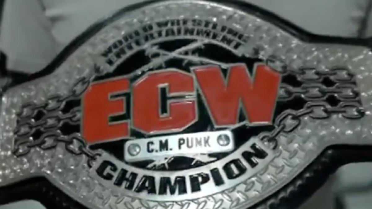 A picture of a scrapped ECW World Championship belt that was set to be introduced during CM Punk's 2007 title reign