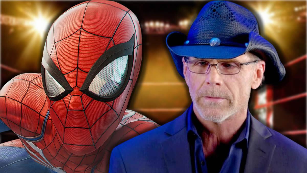 Graphic featuring Shawn Michaels and Spider-Man