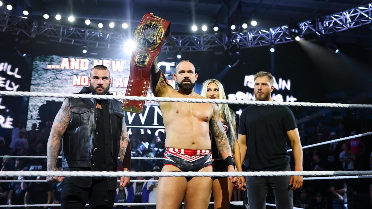 Shawn Spears and his faction with the WWE NXT North American Title