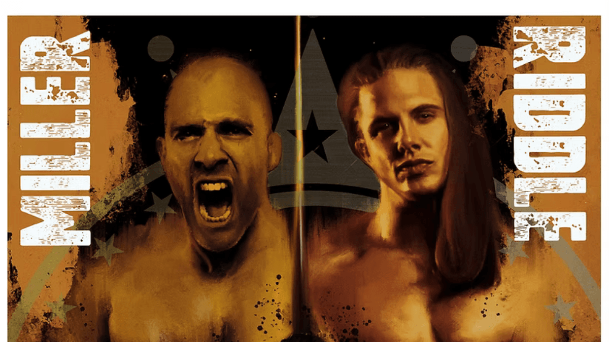 Graphic for Simon Miller vs. Matt Riddle for Global Wrestling Kingdom