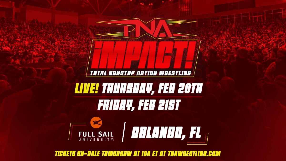 Graphic for TNA IMPACT tapings at Full Sail University