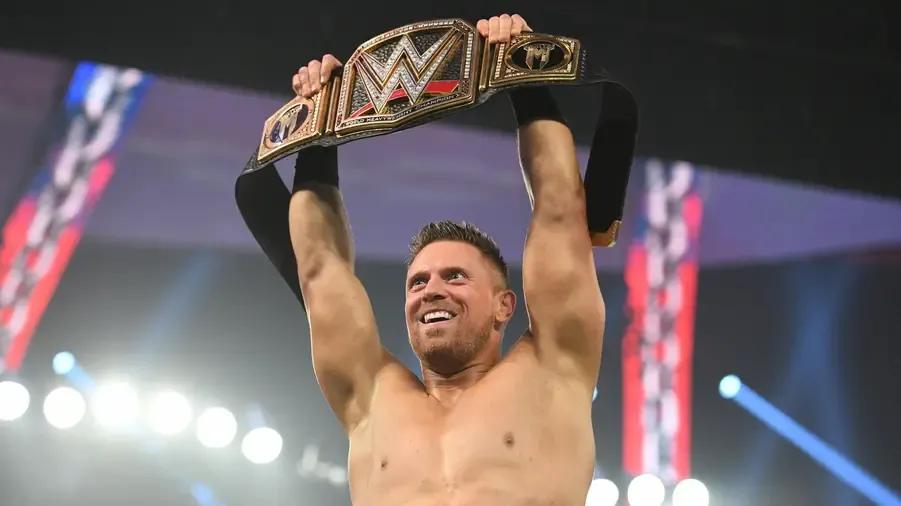 The Miz cashes in his Money In The Bank to Win the WWE Championship at Elimination Chamber 2021.jpg