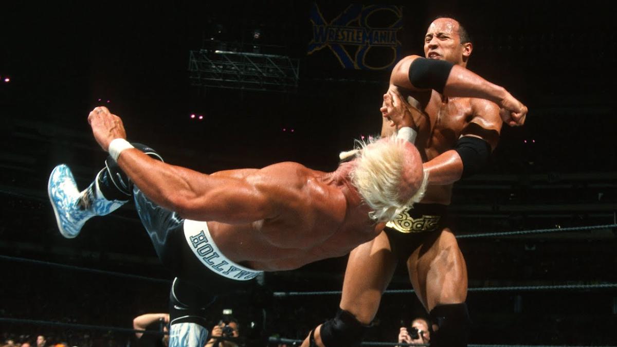 The Rock and Hulk Hogan at WWE WrestleMania 18