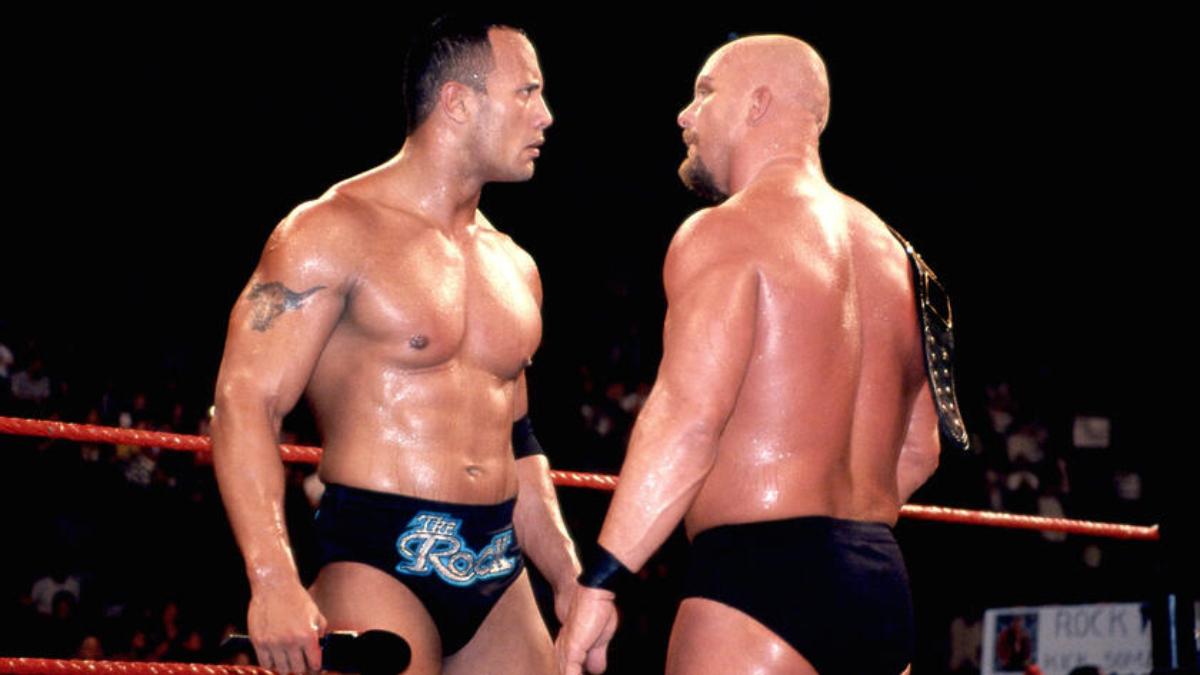 The Rock and Steve Austin at WWE Rebellion 2001