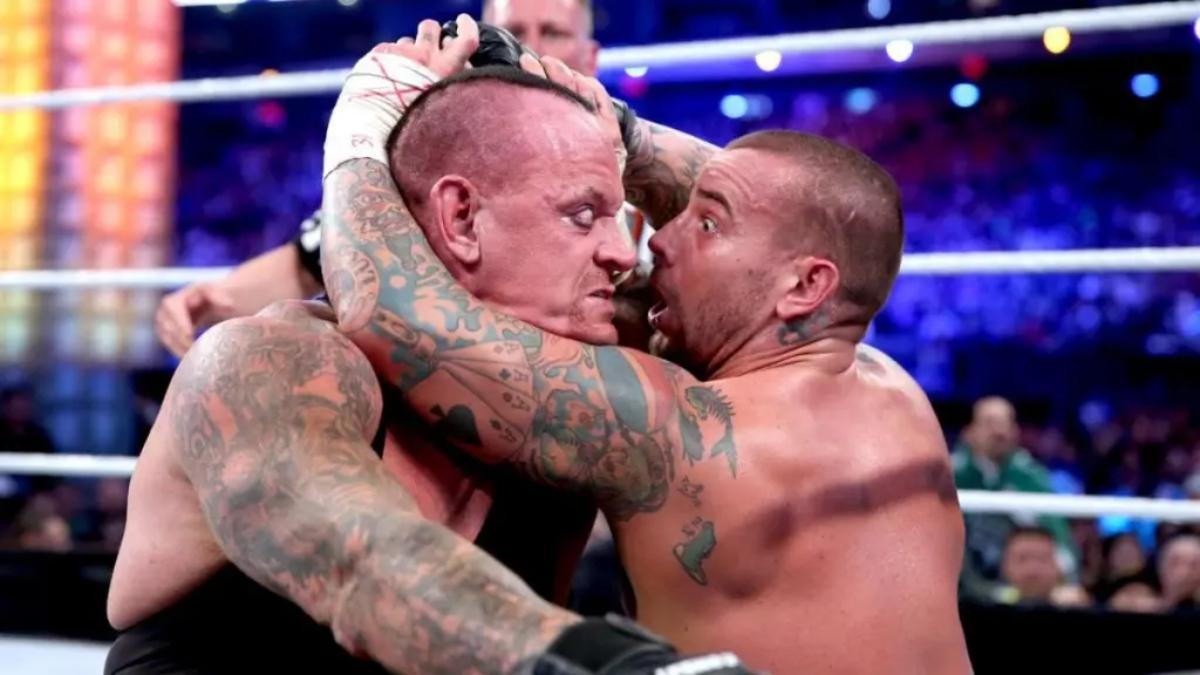 The Undertaker and CM Punk come face-to-face during their match at WrestleMania 29