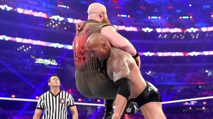 The rock erick rowan wrestlemania 32