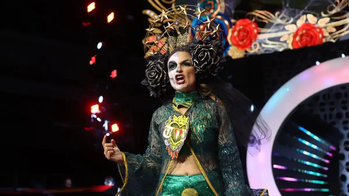 Thunder Rosa makes her entrance during an episode of AEW Collision in August of 2024.