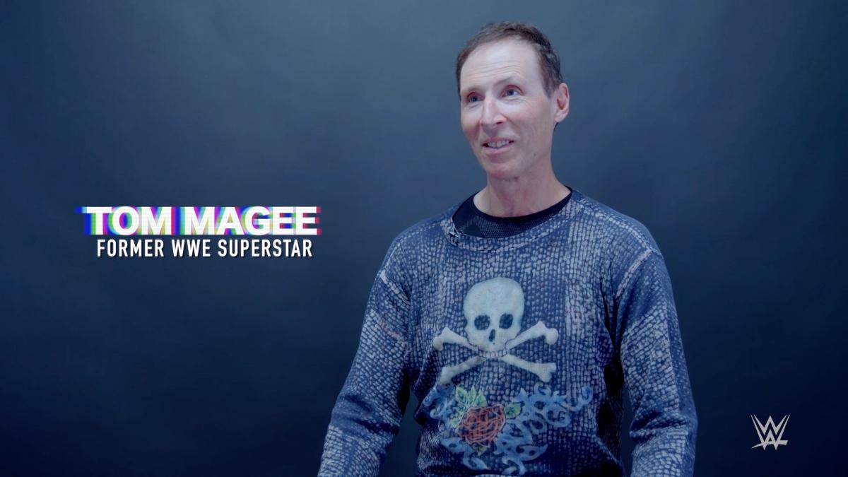 Tom Magee in 2019 sitting down for WWE Network documentary 