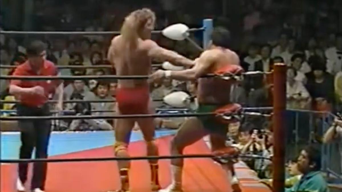 Tom Magee hitting Wajima with a poor looking chop