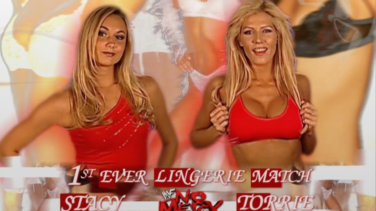 Graphic for Stacy Keibler vs. Torrie Wilson in a Lingerie Match at WWE No Mercy 2001