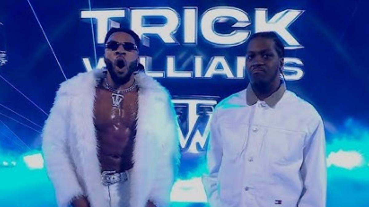 Lil Yachty and Trick Williams making their SmackDown entrance