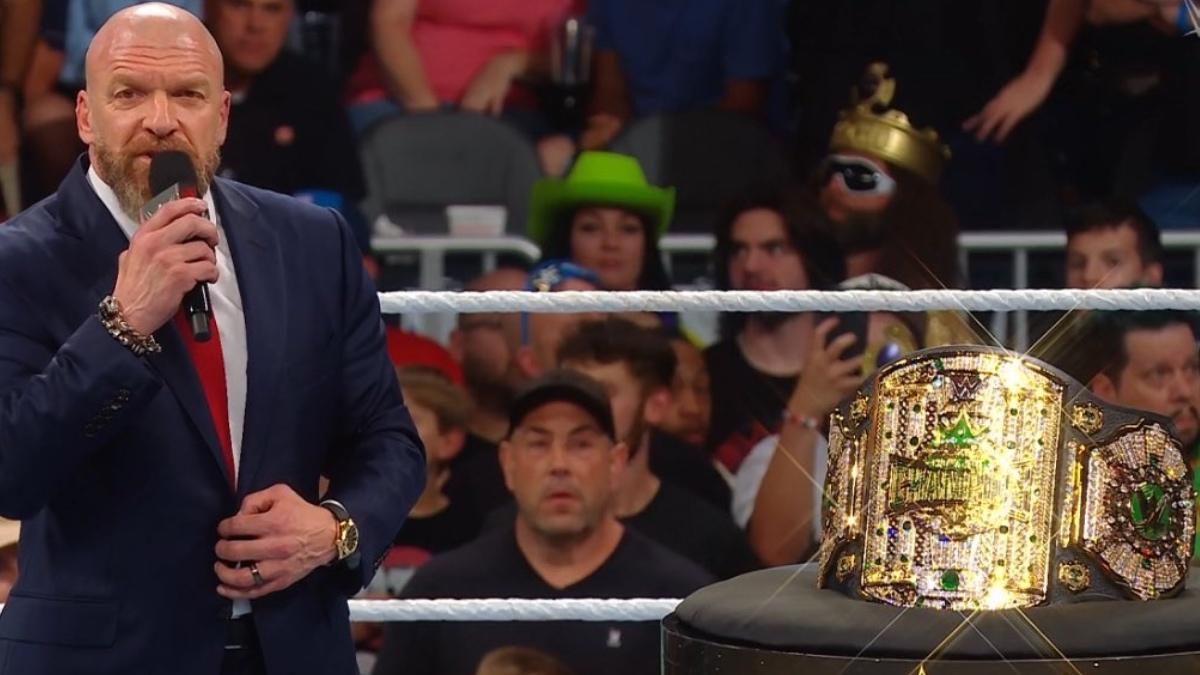 WWE Crown Jewel Championship on a table presented by Triple H