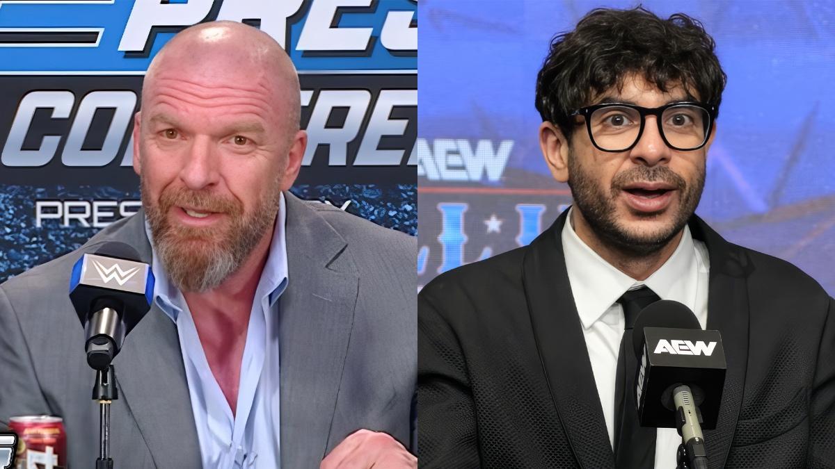 Triple H on one side and Tony Khan on the other