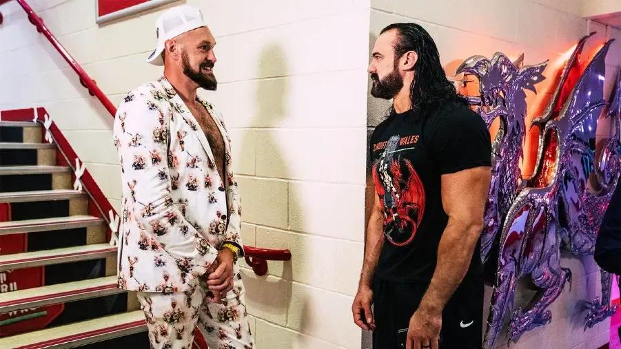 Tyson Fury Drew McIntyre Clash at the Castle Backstage.jpg