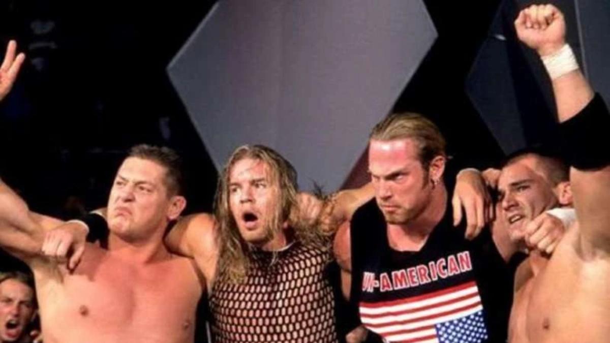Lance Storm, William Regal, Test, and Christian looking annoyed