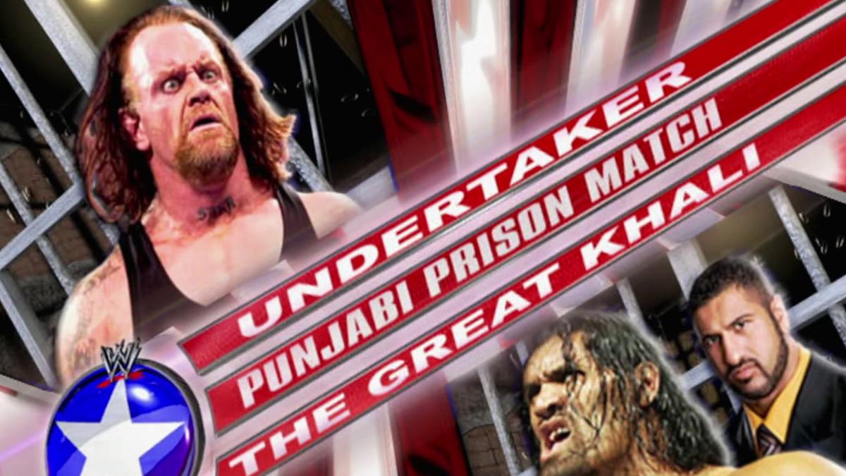 Graphic for The Undertaker vs. The Great Khali in Punjabi prison at WWE Great American Bash 2006