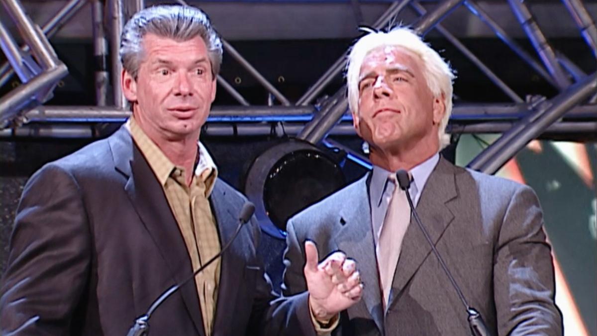 Vince McMahon and Ric Flair standing together at first WWE Draft