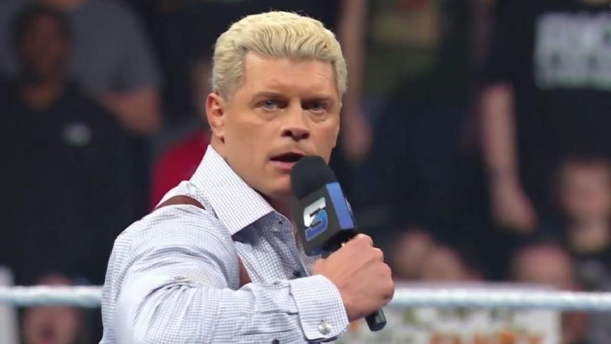 Cody Rhodes cutting a promo on SmackDown 