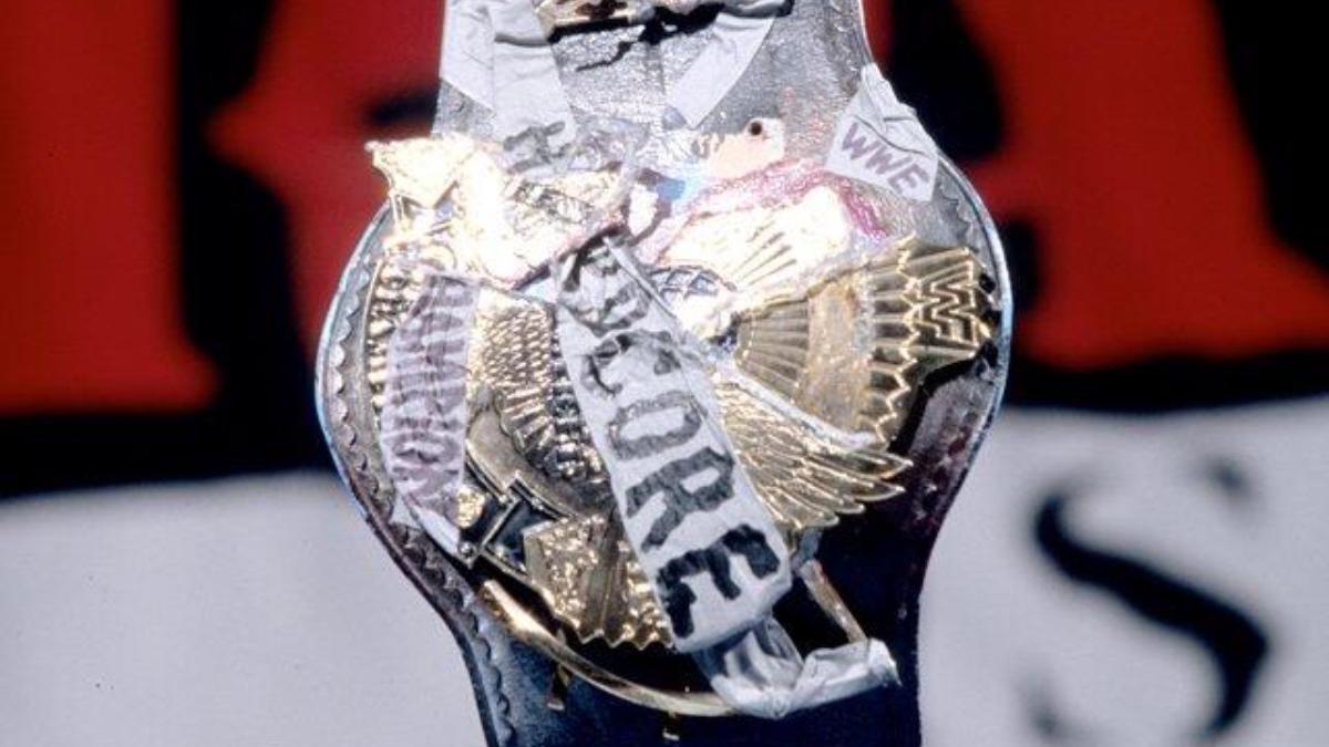 WWE Hardcore Title hanging from a ladder