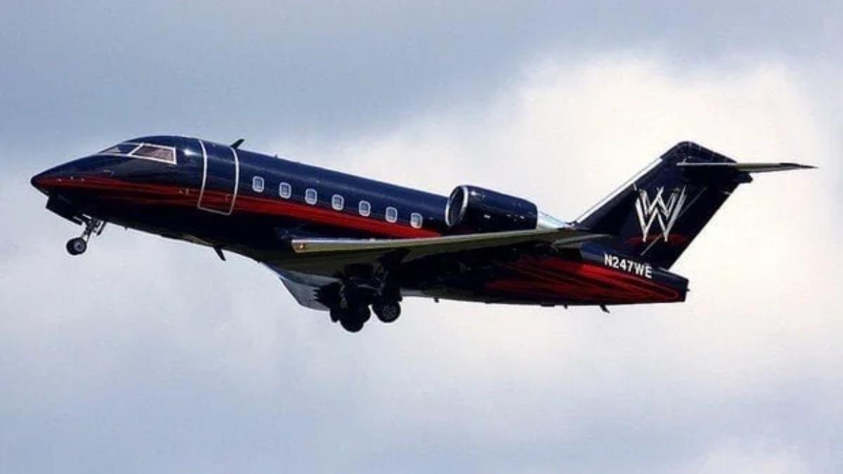 WWE plane in the sky