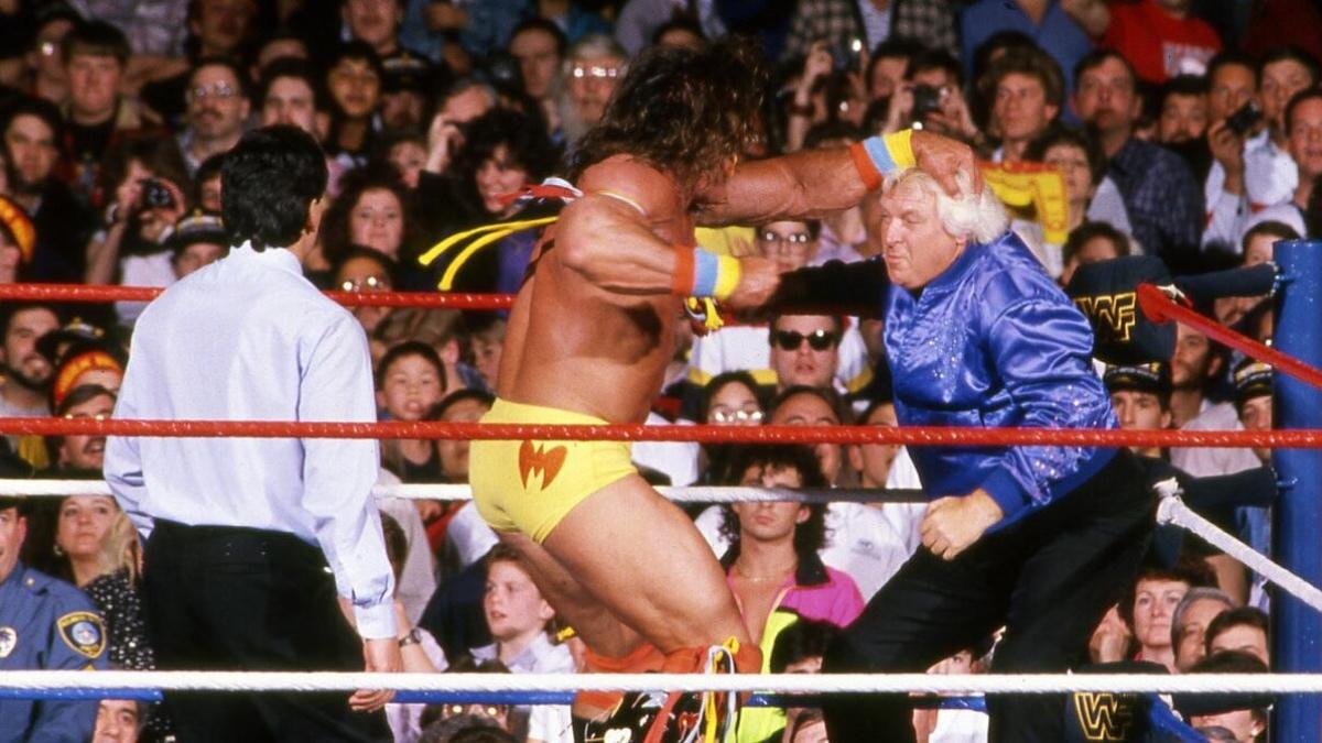 Bobby Heenan being punched by The Ultimate Warrior at WWE WrestleMania V