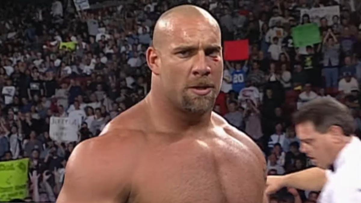 Goldberg looking intimidating during his WCW debut